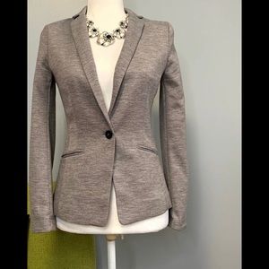 H&M Grey Stretch Knit Tailored Blazer Jacket